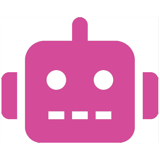 ikona różowej głowy robota