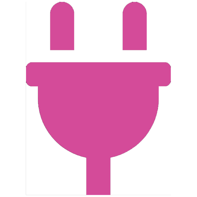 ikona różowej wtyczki do kontaktu